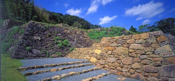 名護屋城跡山里口(佐賀県立名護屋城博物館提供)