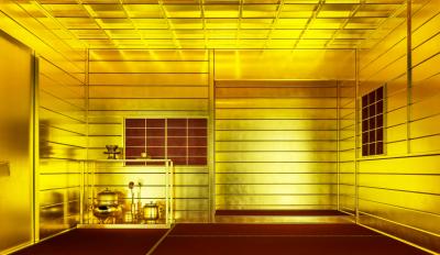 黄金の茶室(佐賀県立名護屋城博物館提供) 